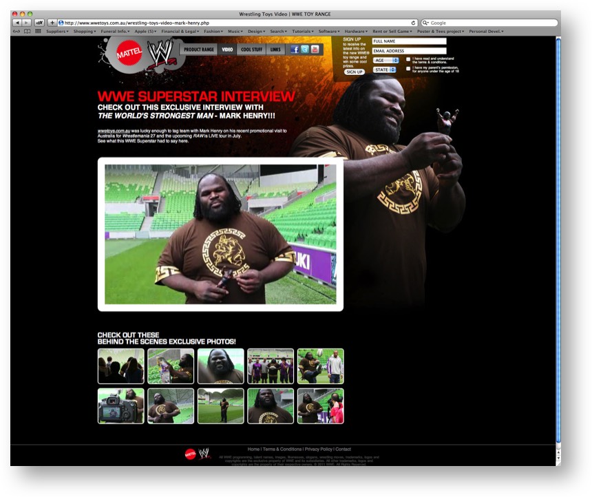 WWE superstars video interviews for website content by Product Design Studio
